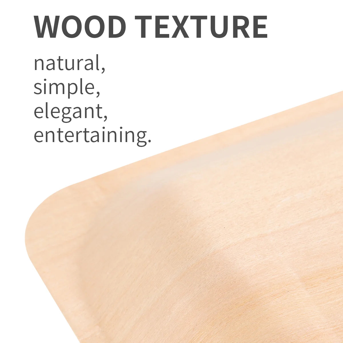 50 Pcs Wood Plate Durable Eco Friendly Tableware Disposable Plates Wooden Square Plates Bamboo Safe Heavy Not Breakable Easy