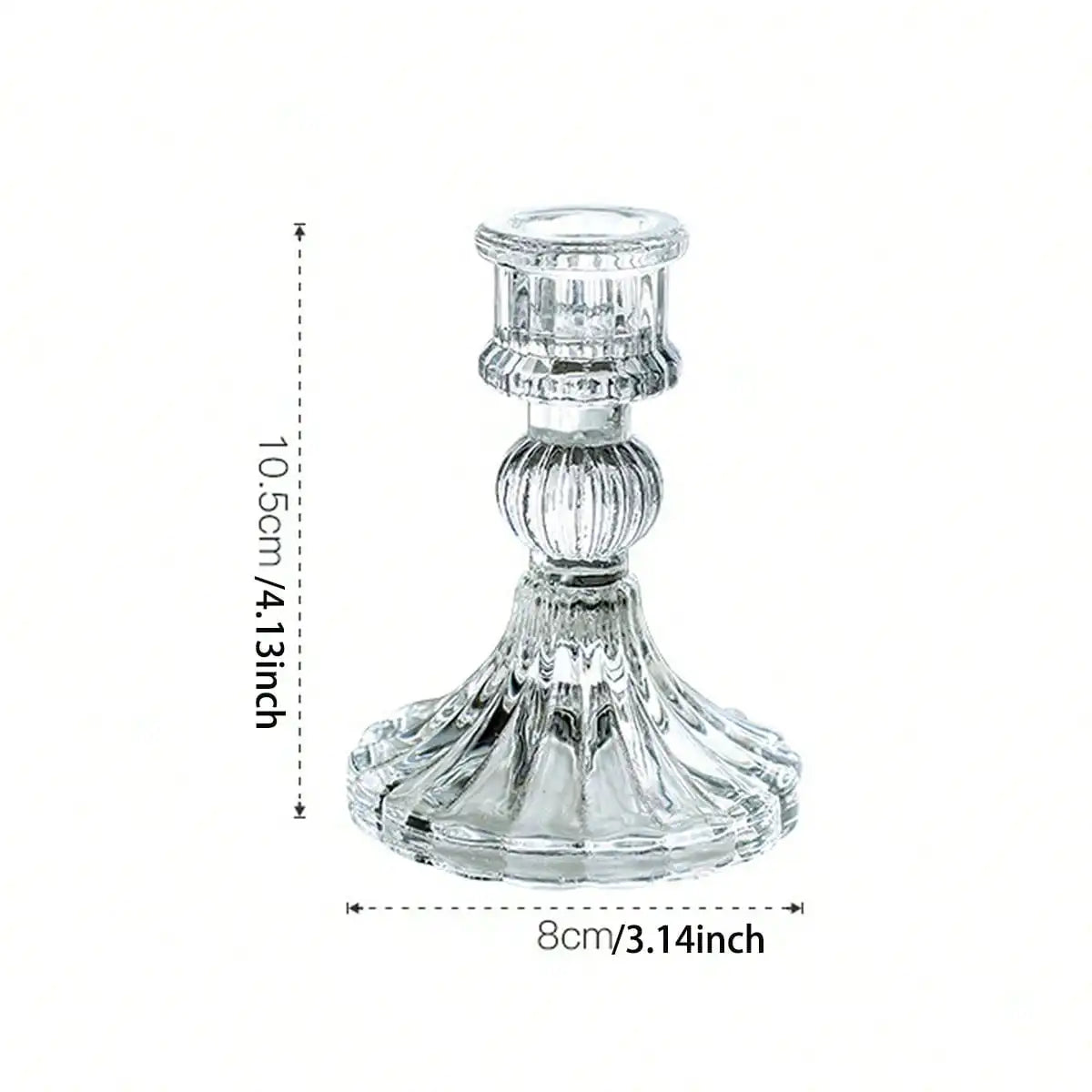 3pcs Candle Holders Retro Transparent Glass Candle Holders Suitable For Pillar Candles, Weddings, Holiday Parties Decoration