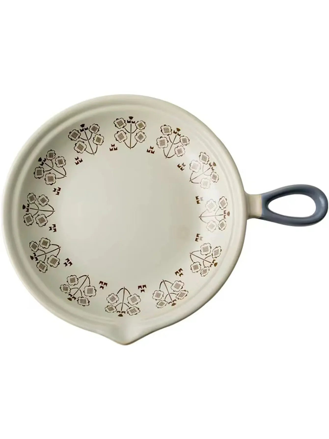 Ceramic Baking Pan Flat Bottomed Frying Pan Wok Pan Fruit Plate with Handle Dinner Dish Party Buffet Restaurant Cookware