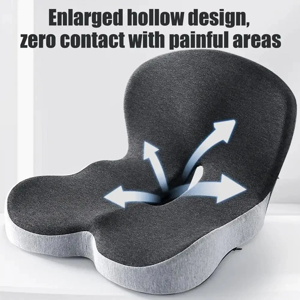 Comfort Memory Foam Backrest Cushion Breathable Non-Slip Chair Cushion One-piece Design Waist Protection Truck Seat Cushion