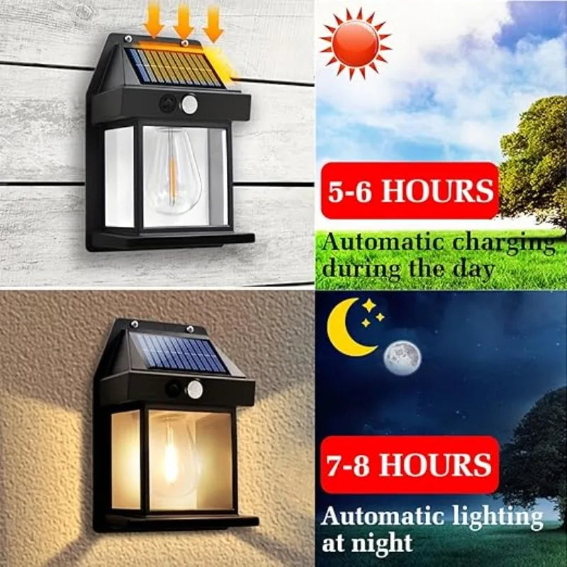 1/2/4 Solar Wall Lights Outdoor Garden Motion Sensor IP65 Waterproof for Front Porch Balcony Terrace Garage Fence Courtyard
