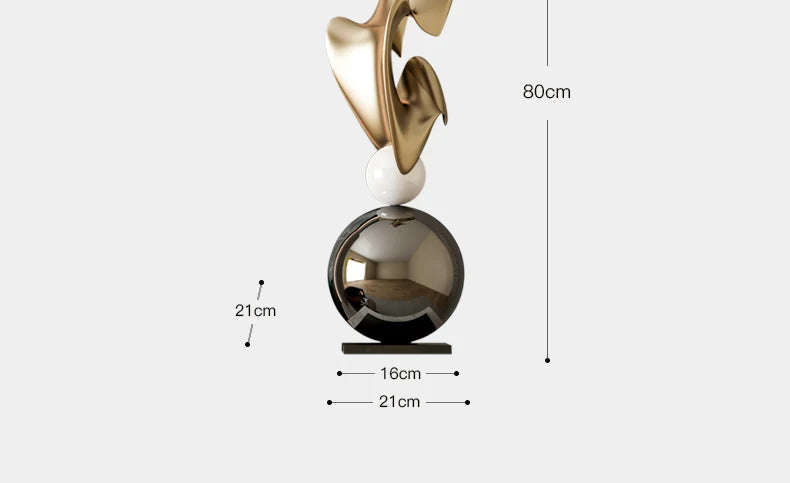 Electroplated Art Sculpture,Abstract Floor Decor,Hotel Clubhouse Room Decoration,Sample Room,Foyer Statue, Customized Ornament