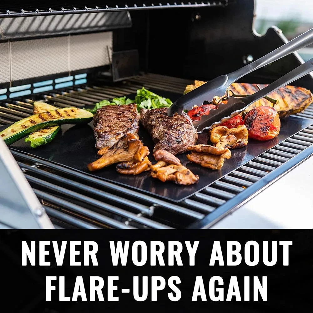 5-10 Pcs BBQ Grill Mat Non-stick Heat Resistant Grill Mat Outdoor Baking Reusable Barbecue Party Mat 40x33cm Grill Accessories