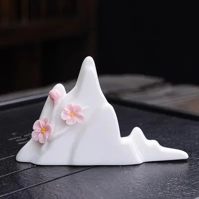 Ceramic Plum Blossom Pen Rest Home Desktop Joss-stick Base Incense Ceremony Ornaments Zen Tea Ceremony Accessories Tea Pets