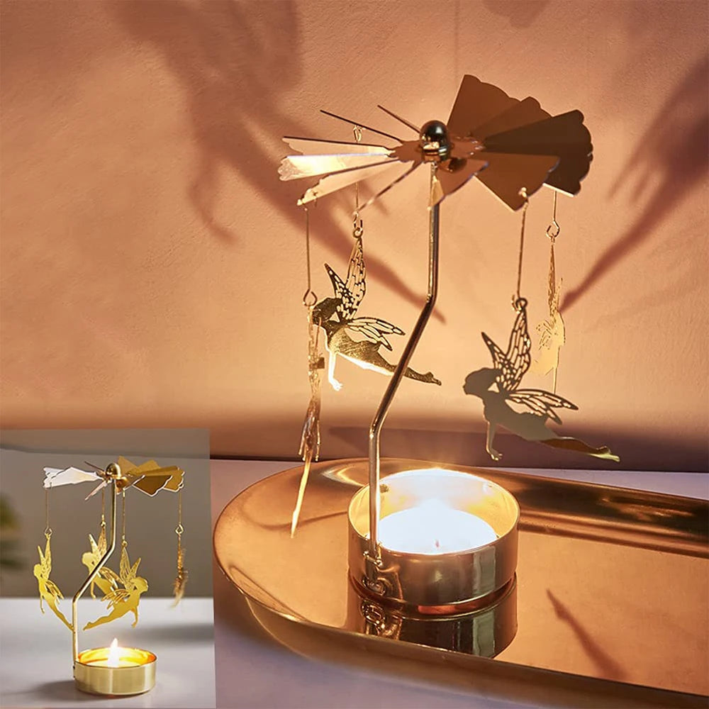 Metal Rotary Candle Holder Rotating Candle Holder Dinner Party Wedding Party Christmas Candle Holder Stand Home Decoration