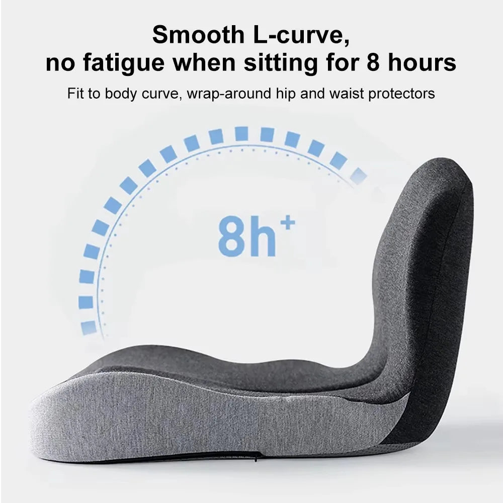 Comfort Memory Foam Backrest Cushion Breathable Non-Slip Chair Cushion One-piece Design Waist Protection Truck Seat Cushion