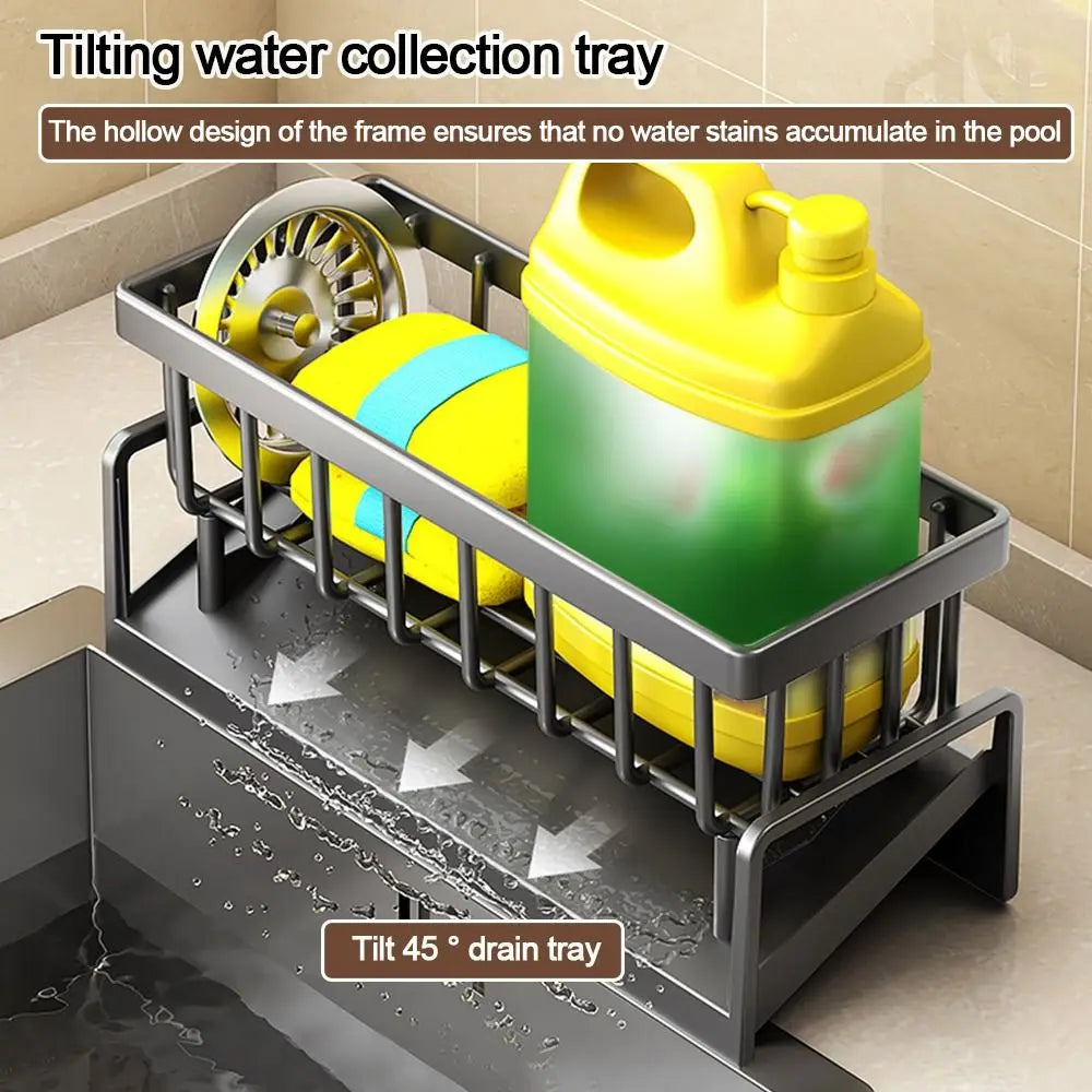 Kitchen Storage Rack Useful Self-draining Sink Shelf Sponge Holder Organizer Hanging Soap Basket Bathroom Cosmetic Shelf