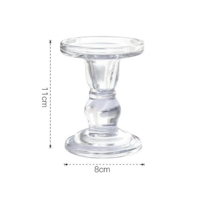Glass Candle Holders Dia 8cm Cylinder Vases for Pillar Candle, Holders or Flower Vase Wedding Decoration Candlelight Dinner