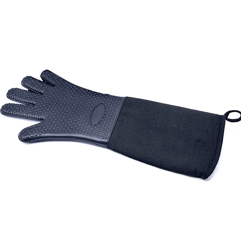 Extra Long Professional Silicone Oven Mitts Gloves with Quilted Liner Durable Heat Resistant Grill Oven Gloves Baking Tools