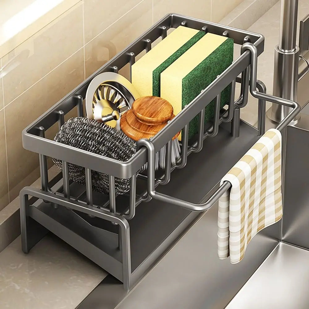 Kitchen Storage Rack Useful Self-draining Sink Shelf Sponge Holder Organizer Hanging Soap Basket Bathroom Cosmetic Shelf