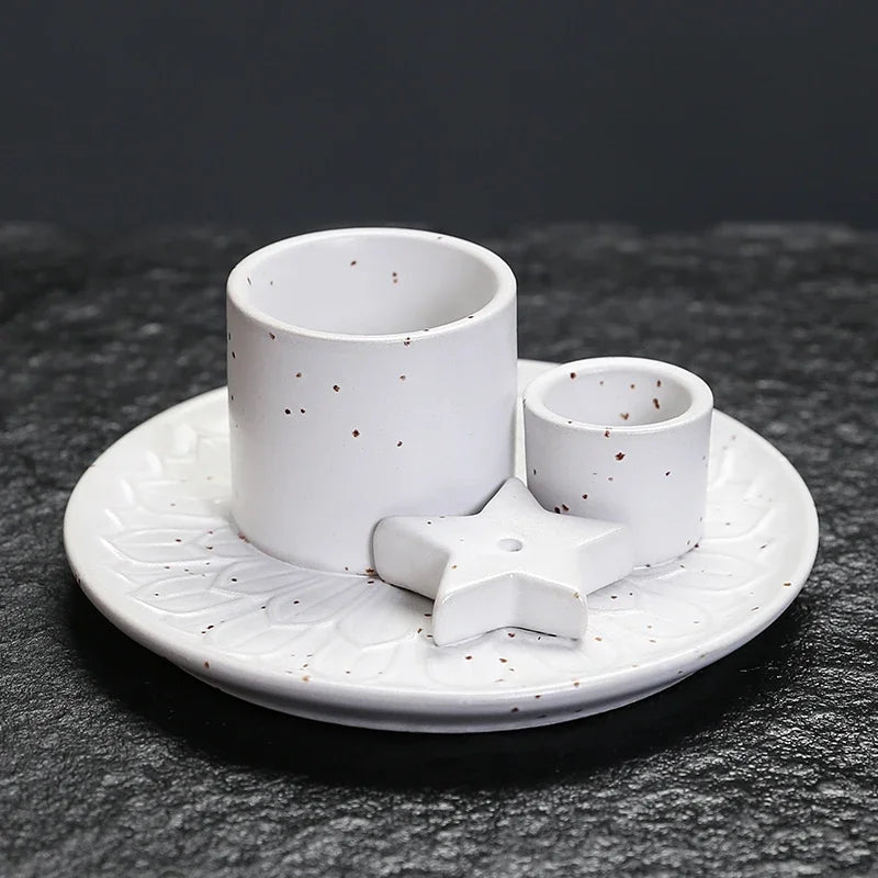 1Pcs Ceramic Incense Burner Holder Multifunctional 4-in-1 for Palo Santo Sage Sticks Candles & Crystals Ideal for Christmas