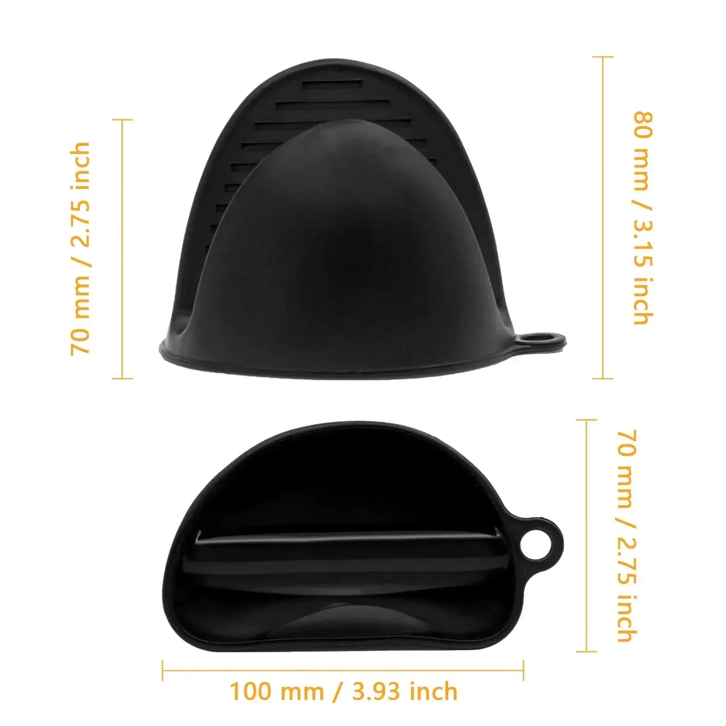 2pcs Silicone Oven Mitts, Heat Resistant & Non-Slip, Anti-Scalding Pot Holder Gloves for Cooking/Baking, Kitchen Safety