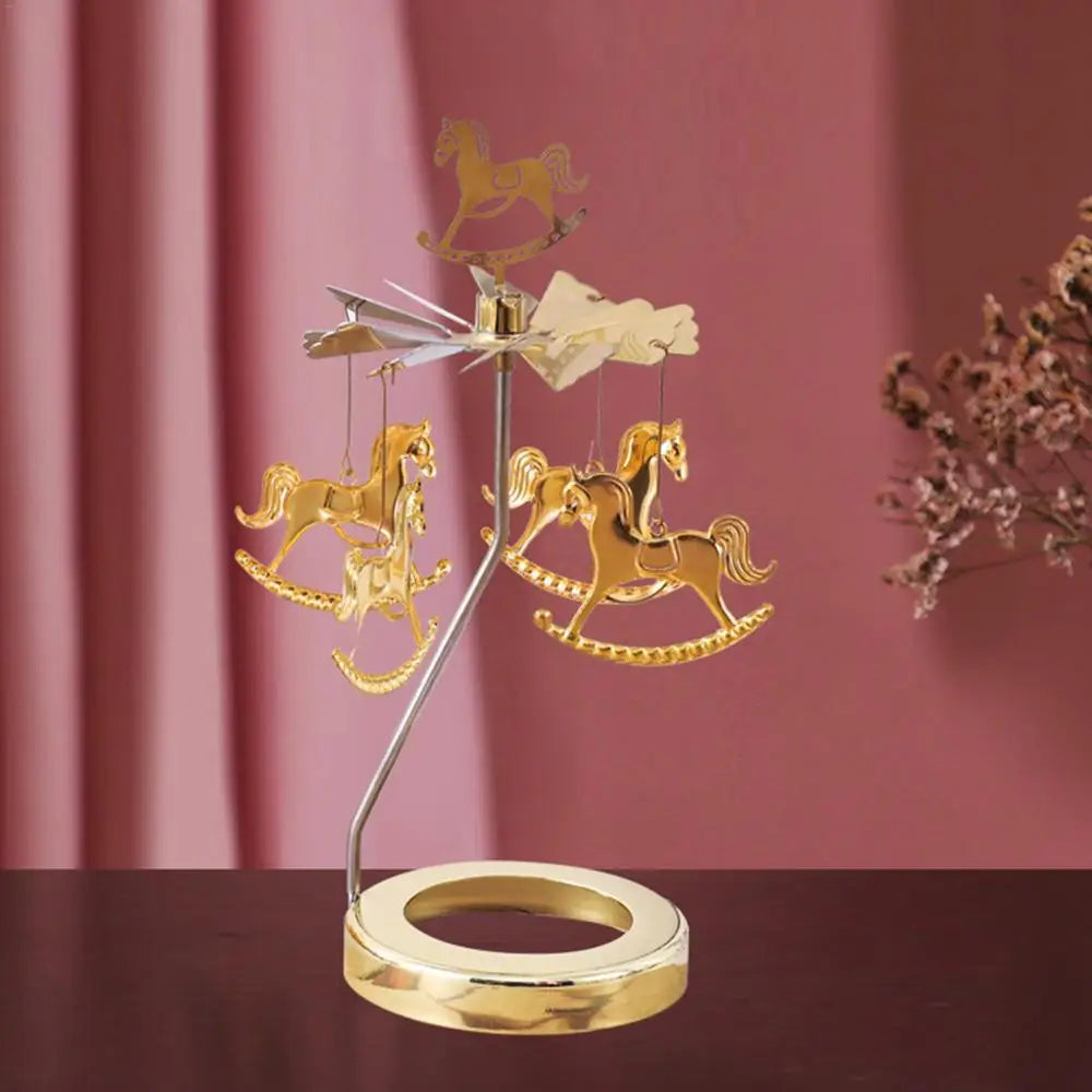 Rotating aromatherapy candle holder metal rotating candle holder dinner atmosphere tabletop rotating decoration