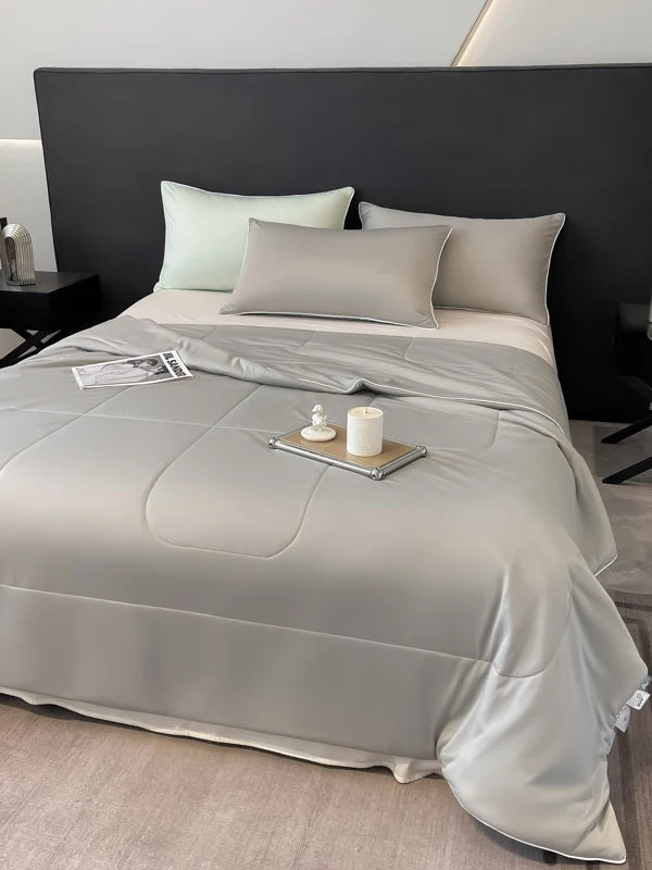 Reversible Cooling Blankets Smooth Air Condition Comforter Lightweight Summer Quilt Washable Double Side Cold Fabric & Cool Skin