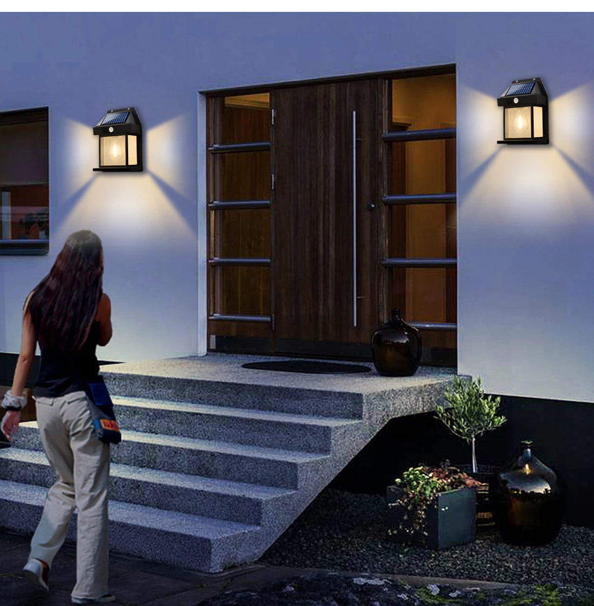 Powerful Outdoor Solar Lamp Garden Solar Powered Streetlight Outdoor Lights Waterproof Light Led Lighting External Decoration