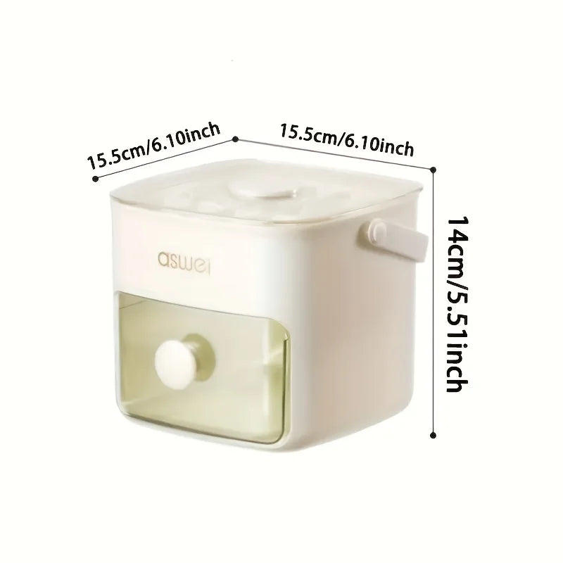 48-Cube Ice Maker with Easy Press Cap - Double Layer, Press Portable Design, Household Ice Storage Ice Box