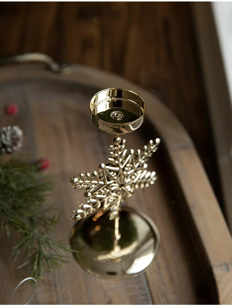 Christmas Golden Wrought Iron Candlestick Star Elk Christmas Tree Candle Holder Merry Christmas New Year Table Decoration