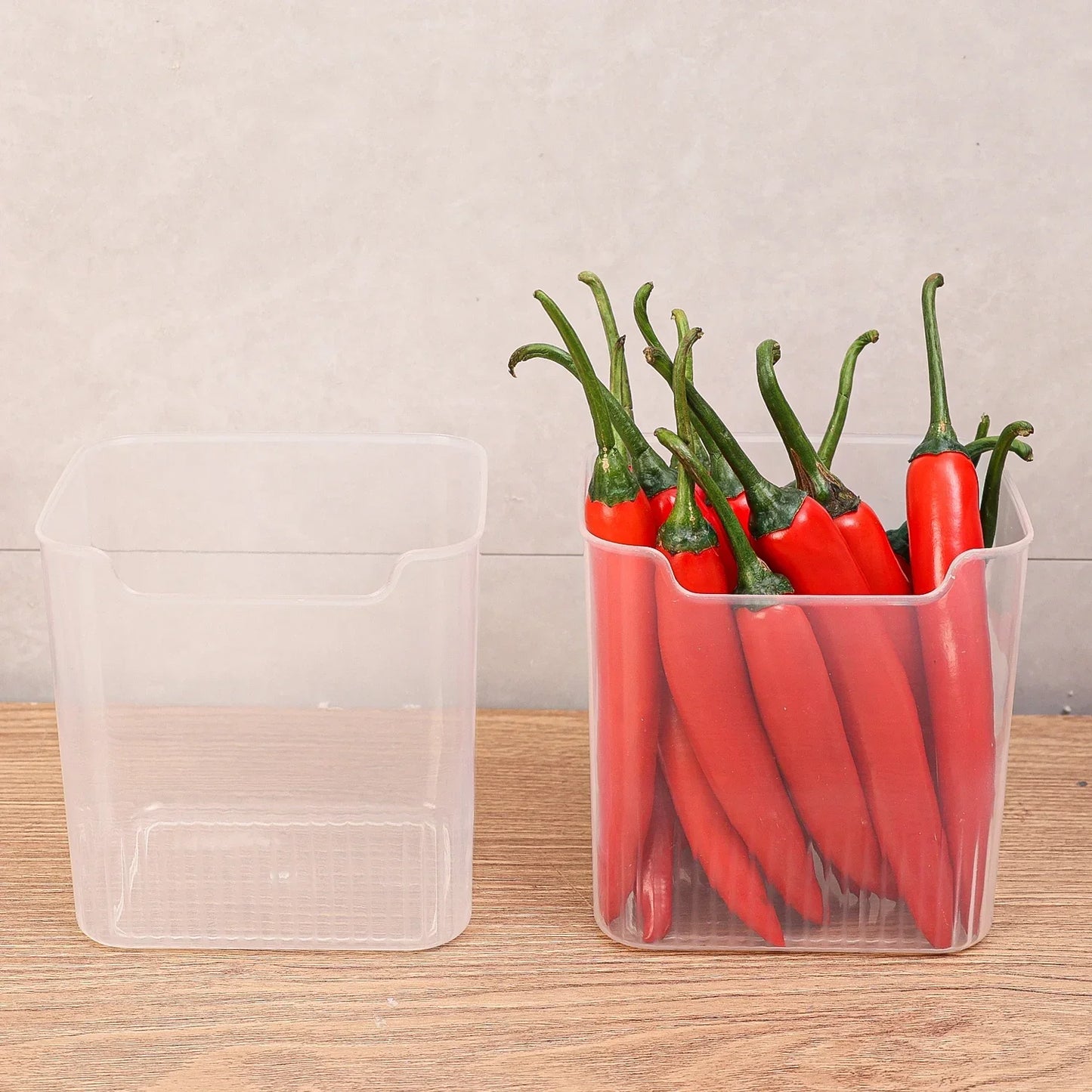 1/6PCS Fridge Side Door Storage Boxes Portable Vegetables Fruits Preservation Box Kitchen Food Grade Plastic Storage Containers
