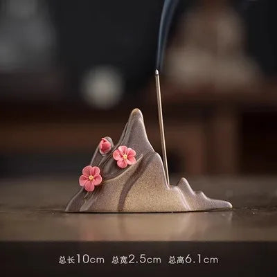 Ceramic Plum Blossom Pen Rest Home Desktop Joss-stick Base Incense Ceremony Ornaments Zen Tea Ceremony Accessories Tea Pets