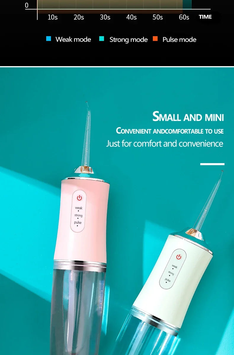 Smart Electric Oral Irrigator Water Flosser 4 Jets 3 Modes USB Charging Water Jet Irrigator Dental Teeth Cleaner