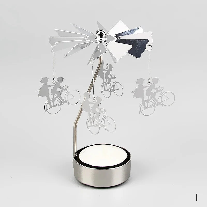 Metal Candlesticks For Candles Modern Room Decor Silver Carousel Candle Tea Light Holder Damper Home Decoration Valentine's Gift