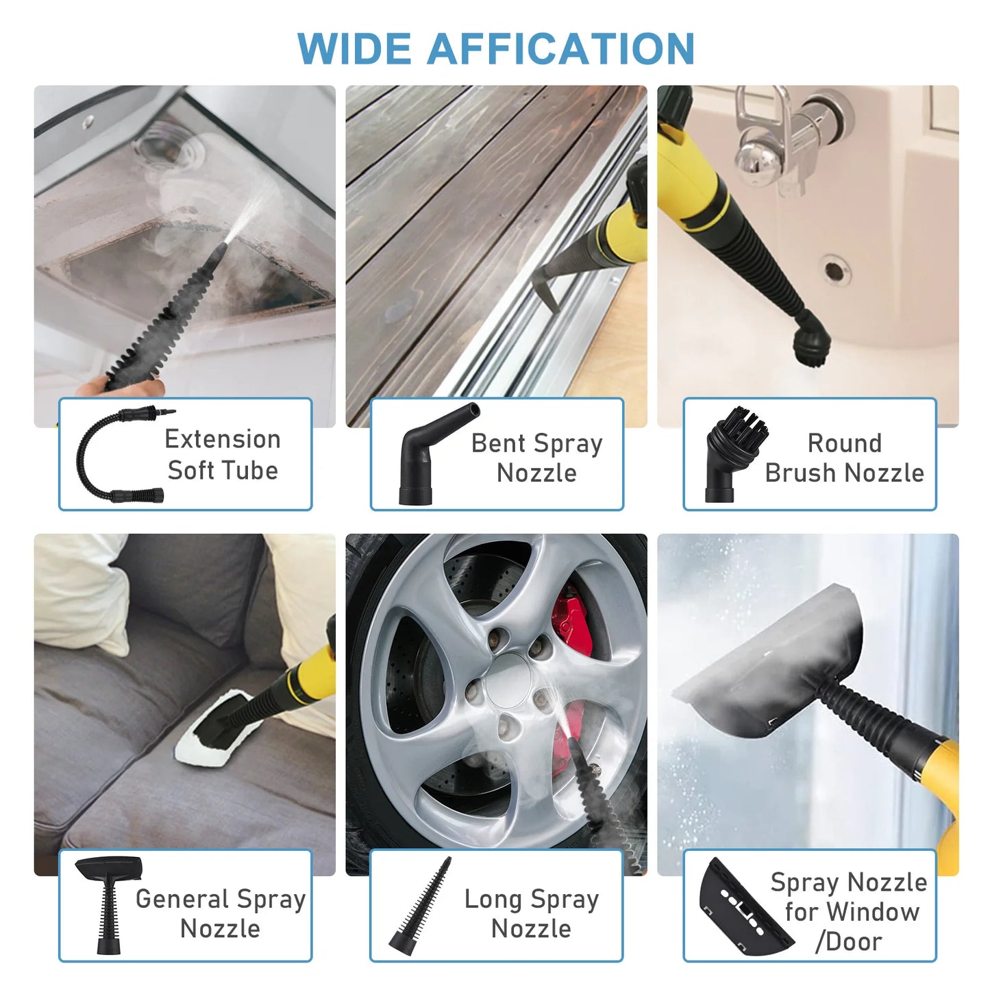 Large capacity water tank handheld high-temperature steam cleaning machine, suitable for kitchen/sofa/window/bedroom/car care