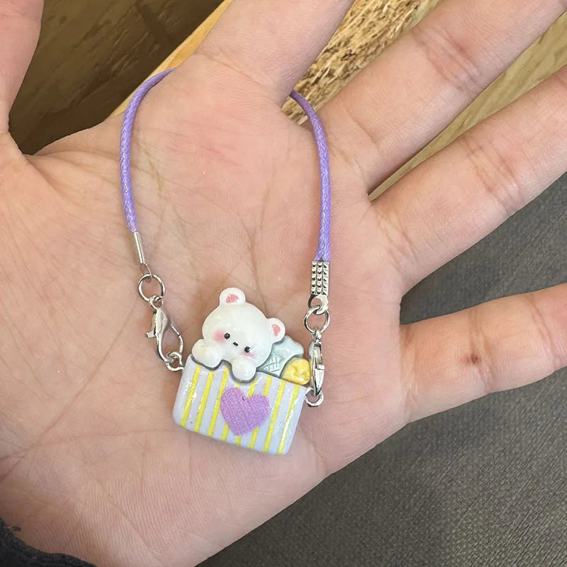 Labubu Doll 15-17cm Mini DIY Pet carrying bag Dress Up Plush Toy Accessories Dollhouse Hanging Neck Accessories Dollhouse Pendan