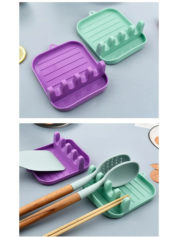 Kitchen Spoon Holders Pot Lid Rack Pot Lid Cooking Tool Tableware Storage Rack Spoon Chopsticks Holder Spatula Drain Rack Gadget