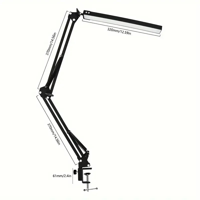 Led Desk Lamp for Office Home Bright Desk Light with Clamp USB Adapter Desk Lamp Stepless Dimming Adjustable Flexible Gooseneck