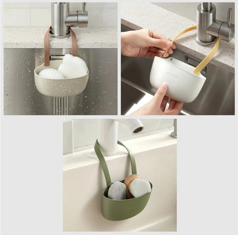 Kitchen Sink Holder Hanging Drain Basket Adjustable Drain Rack Soap Sponge Holder Faucet Holder Kitchen Accessories New