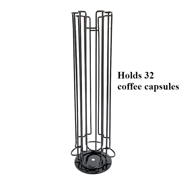 Holds 32 Pieces Coffee Capsule Holder Rotatable Coffee Capsule Stand Stylish Metal Coffee Storage Holder Home Kitchen Cafe Use