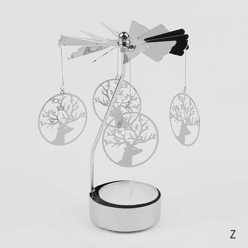 Metal Candlesticks For Candles Modern Room Decor Silver Carousel Candle Tea Light Holder Damper Home Decoration Valentine's Gift