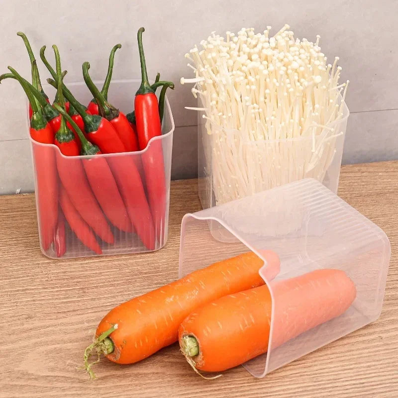 1/6PCS Fridge Side Door Storage Boxes Portable Vegetables Fruits Preservation Box Kitchen Food Grade Plastic Storage Containers