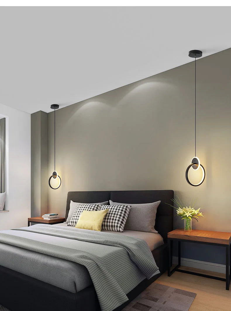 Modern Creative LED Pendant Lamps For Home Living Room Background Wall Hanging Chandelier Bedroom Bedside Lamp Dining Room Decor