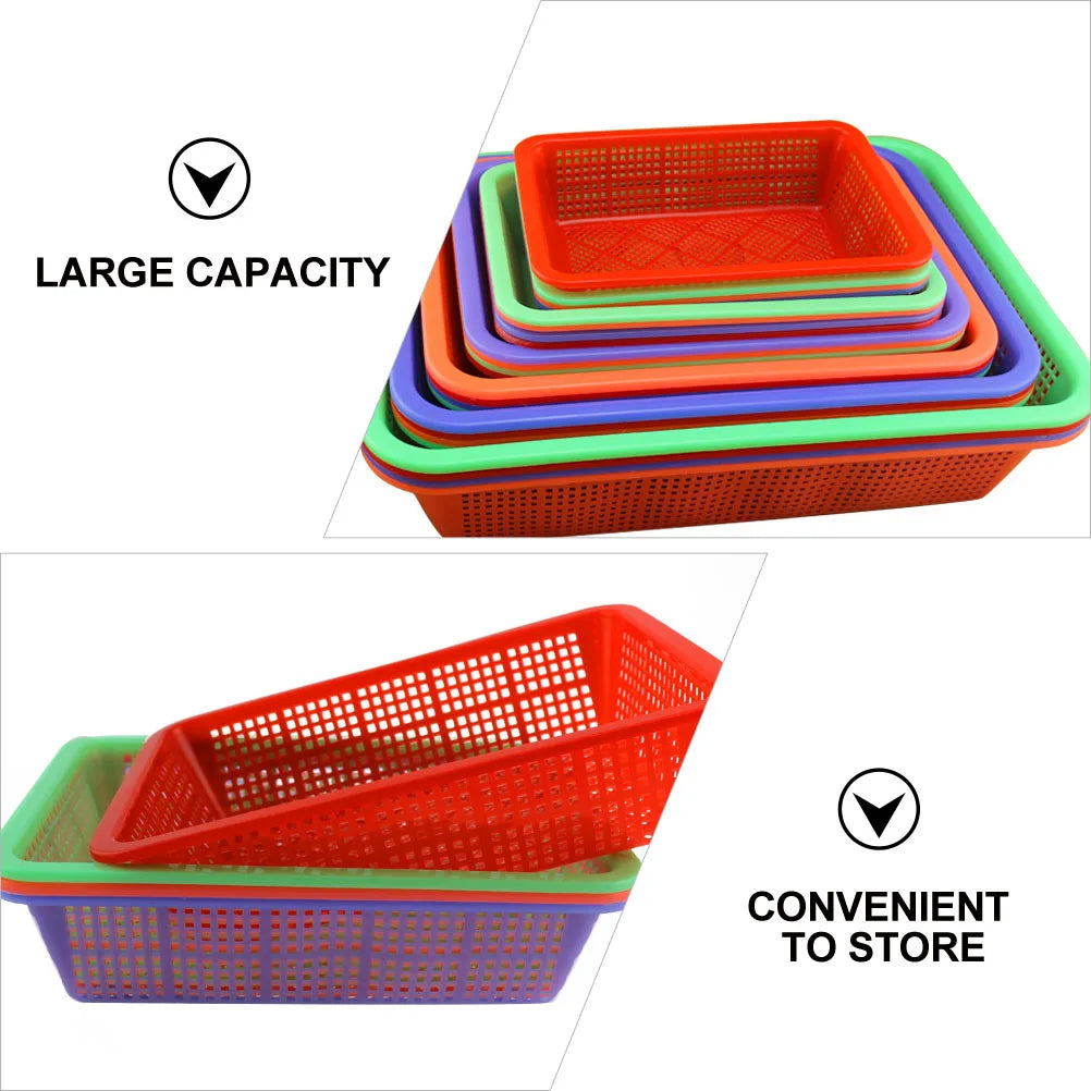5 Pcs Pe Plastic Storage Baskets Large Capacity Home organizing Containers Bedroom Packing Boxes Toys Clothes Snacks