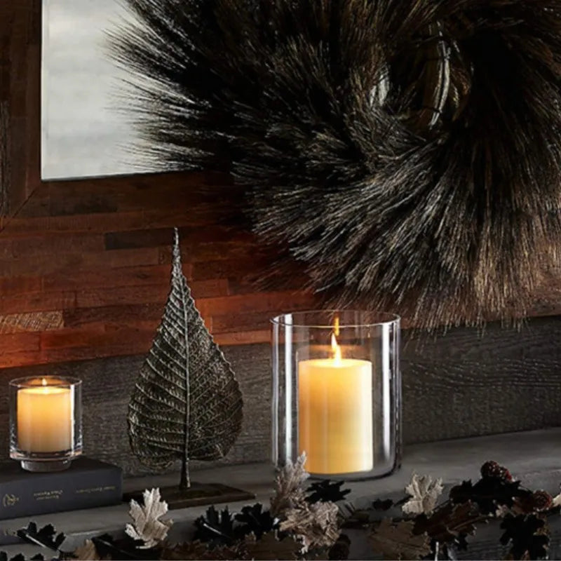 Glass Candle Holders Dia 8cm Cylinder Vases for Pillar Candle, Holders or Flower Vase Wedding Decoration Candlelight Dinner