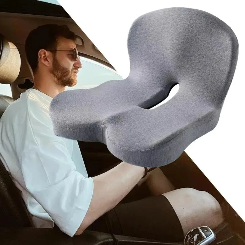 Comfort Memory Foam Backrest Cushion Breathable Non-Slip Chair Cushion One-piece Design Waist Protection Truck Seat Cushion