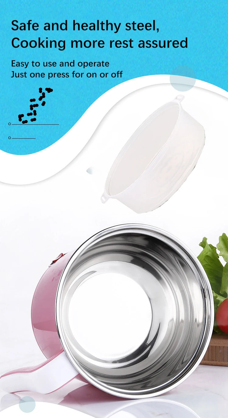 Electric Cooker Home Multifunction Hot Pot 1-2 People Heating Pan Cooking Pot Machine Mini Rice Cooker Kitchen Appliances