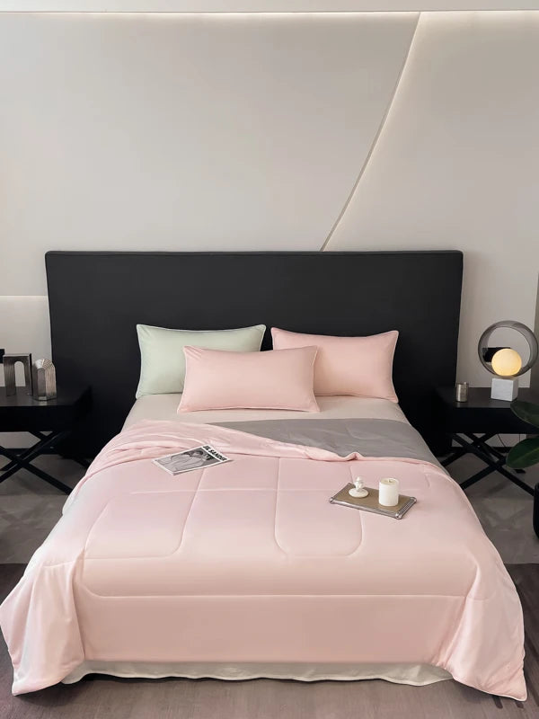 Reversible Cooling Blankets Smooth Air Condition Comforter Lightweight Summer Quilt Washable Double Side Cold Fabric & Cool Skin