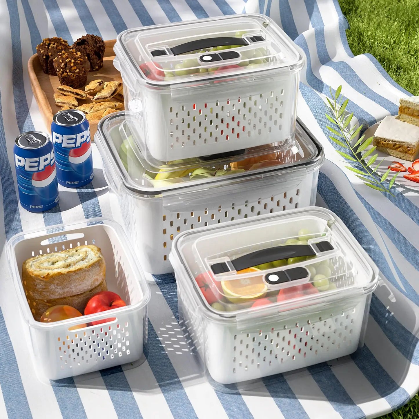 3-Pack Fridge Storage Containers – Keep Your Produce Crisp, Clean, and Organized