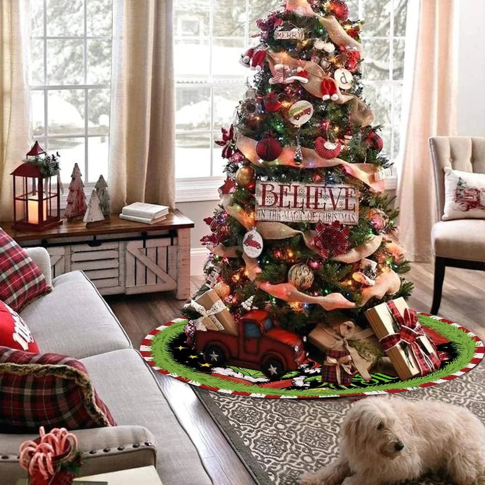 The Grinch Christmas Tree Skirt for Xmas Holiday Party Decorations,36Inch Grinch Decorations Gifts Funny Home Decor