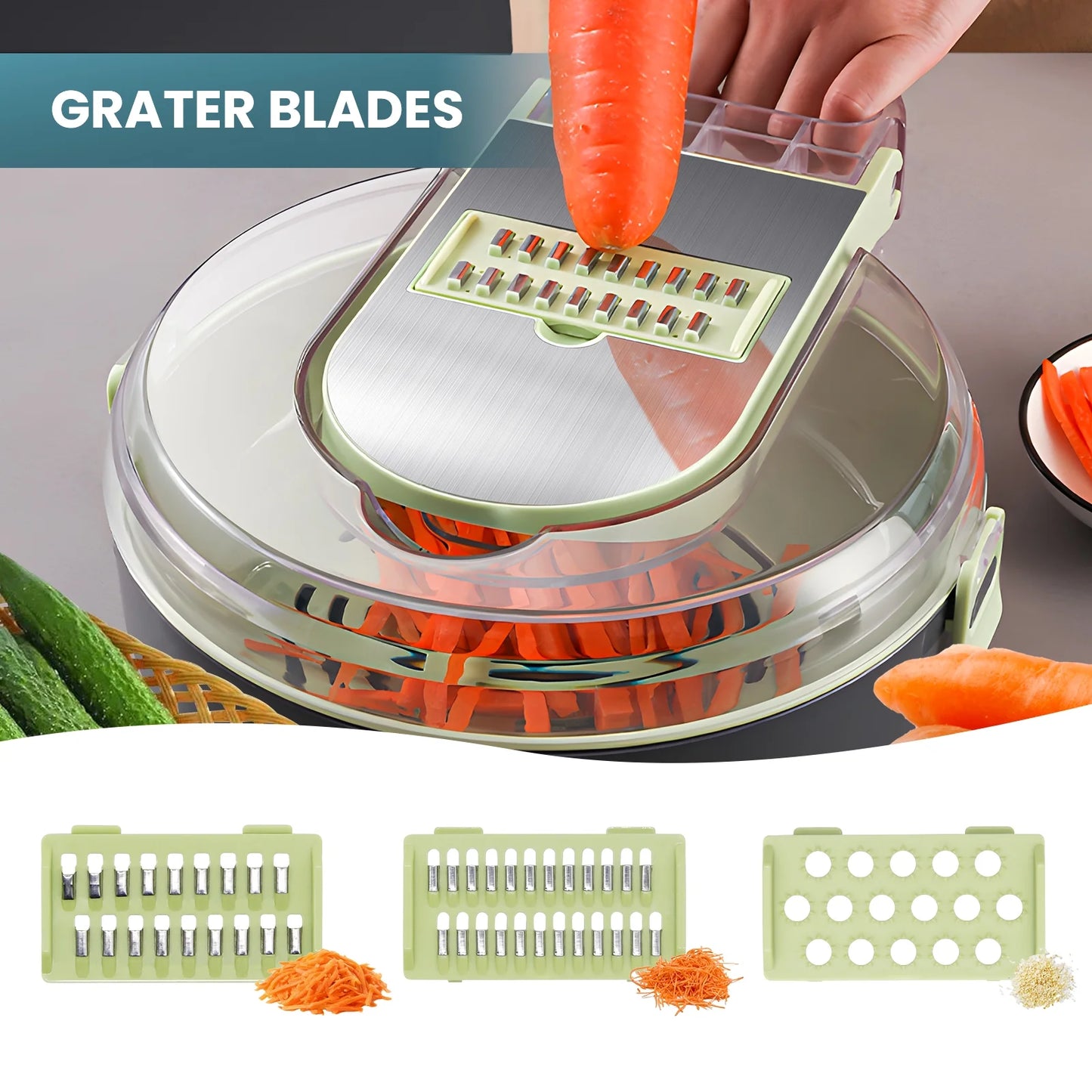 Vegetable Chopper,  Multifunctional 12-In-1 Veggie Chopper with 7 Blades, Onion Chopper Food Chopper Vegetable Slicer Cutter Dicer