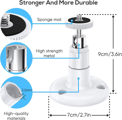 Wall Mount Compatible with Wyze Cam Pan V3 & Wyze Cam V3/Wyze Cam Outdoor, 360 Degree Swivel Adjustable Indoor Outdoor Mount Bracket for Wyze Cam and Other Camera with Same Interface 2 Pack