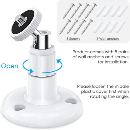 Wall Mount Compatible with Wyze Cam Pan V3 & Wyze Cam V3/Wyze Cam Outdoor, 360 Degree Swivel Adjustable Indoor Outdoor Mount Bracket for Wyze Cam and Other Camera with Same Interface 2 Pack