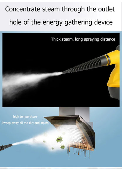 Large capacity water tank handheld high-temperature steam cleaning machine, suitable for kitchen/sofa/window/bedroom/car care