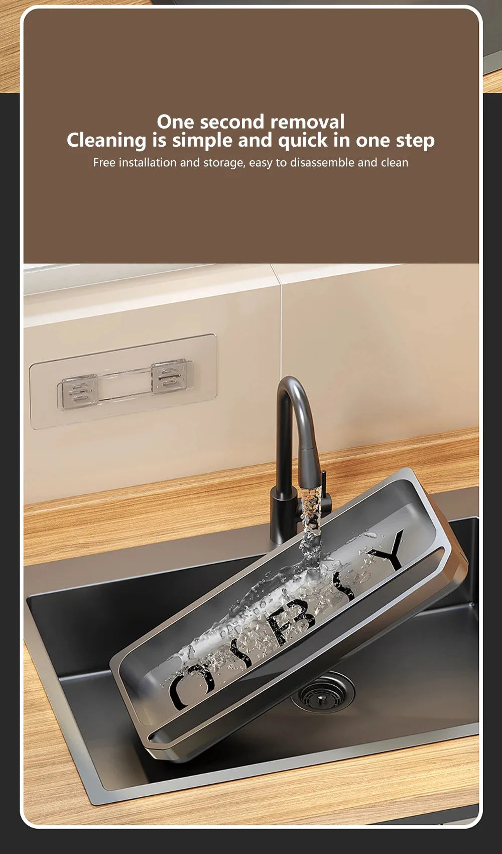 Kitchen Sink Organizer Drain Rack Self-draining Shelf Sponge Holder Dishcloth Faucet Storage Soap Drainer Kitchen Accessories
