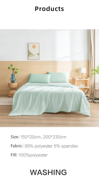 Cooling Blanket for Bed Silky Air Condition Comforter Lightweight Cooled Ice Summer Quilt with Double Side Cold & Cooling Fabric