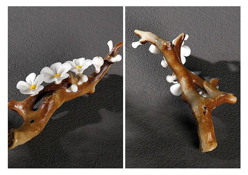Ceramic Plum Blossom Pen Rest Home Desktop Joss-stick Base Incense Ceremony Ornaments Zen Tea Ceremony Accessories Tea Pets