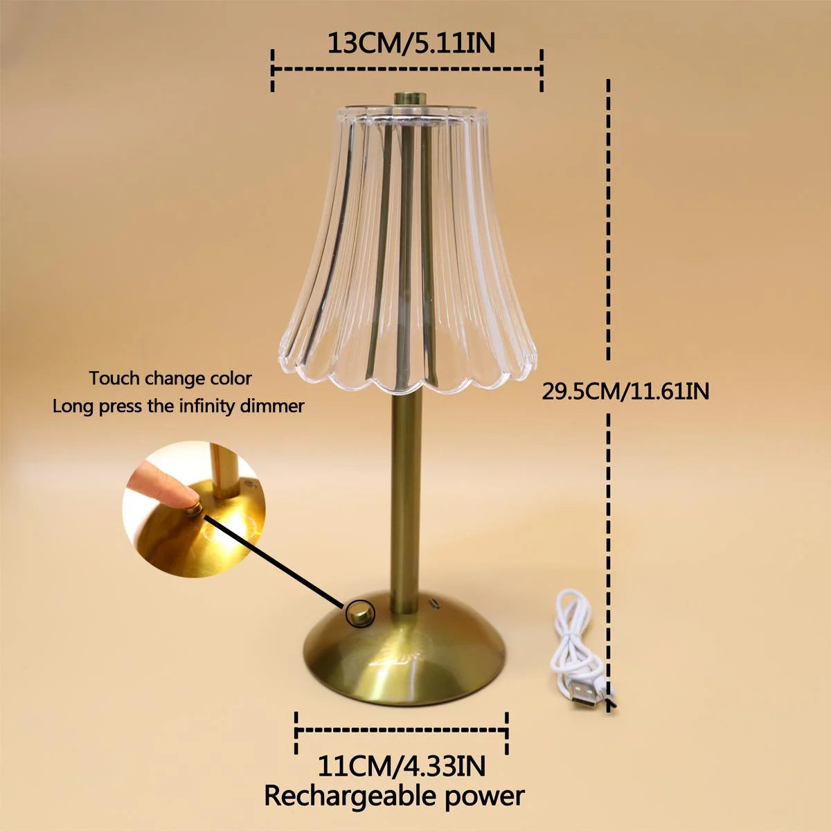 Crystal Romantic Table Lamp - Suitable for bedroom, desk, and dining room decoration, retro touch table lamp