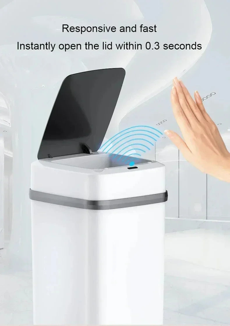 Smart Trash Can Intelligent Waste Bin Automatic Sensor Dustbin with Lid Waterproof Recycling Bins for Home Kitchen Bathroom